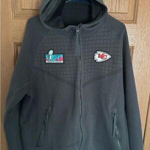 Nike gray Performance Jacket with Super Bowl and Team Patches